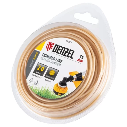 Леска для триммера армированная алюминием круглая, 2,0мм х 15м, блистер ALUFLEX Denzel 96829 купить в Губкинске