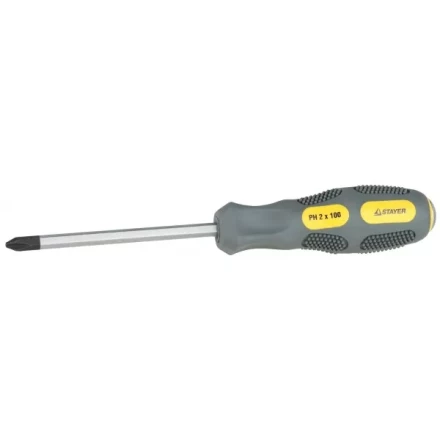 Отвертка STAYER &quot;PROFESSIONAL&quot; &quot;MAX-GRIP&quot; ударная, двухкомпонентная рукоятка, магнит наконечник, Cr-V, PH №1x75мм 25824-1-075 G купить в Губкинске