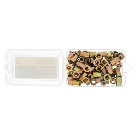 Заклепки резьбовые, стальные, оцинкованные, М6, пластиковый кейс, 70 шт. Denzel 40603 купить в Губкинске