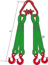 Строп текстильный четырехветвевой 4СТ 4 т  L=5 м  РА 80 мм Звено РТ-3 купить в Губкинске