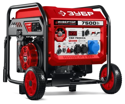 ЗУБР 7500 Вт, инверторный генератор с электростартером и розеткой АВР (СБИ-7500ЕА) купить в Губкинске