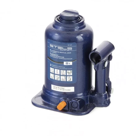 Домкрат гидравлический бутылочный телескопический 8 т подъем 170-430 мм Stels 51147 купить в Губкинске