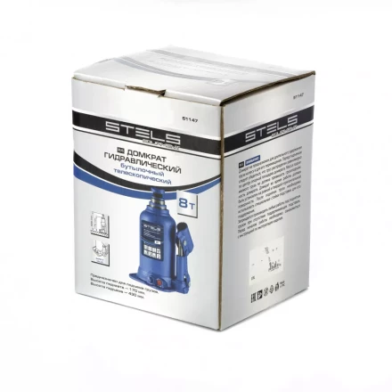 Домкрат гидравлический бутылочный телескопический 8 т подъем 170-430 мм Stels 51147 купить в Губкинске