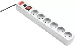 Удлинитель бытовой серия EF, с заземлением и выключателем, 2м, 6 розетки, 10A Stern 95780 купить в Губкинске