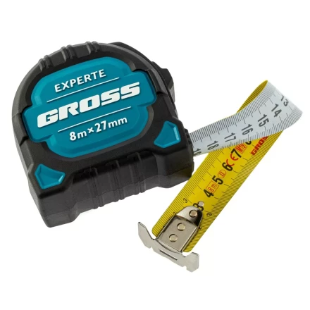 Рулетка нейлон Experte 8м x 27мм двухкомпон. корпус магнит двухстор. Разметка Gross 32576 купить в Губкинске