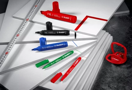 ЗУБР МП-300К чёрный, 2-5 мм, клиновидный перманентный маркер (06323-2) купить в Губкинске