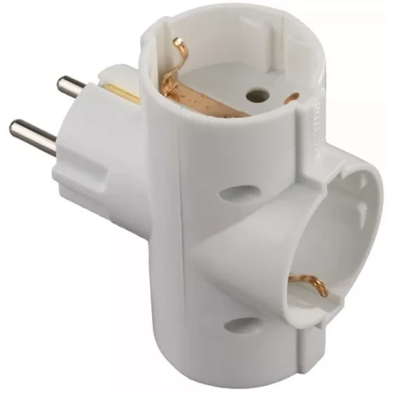 Тройник СВЕТОЗАР электрический с заземлением, 3 гнезда SV-55093 купить в Губкинске