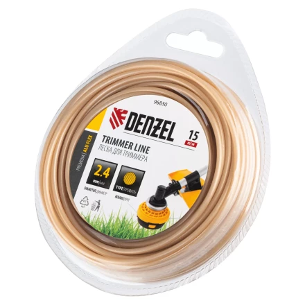 Леска для триммера армированная алюминием круглая, 2,4мм х 15м, блистер ALUFLEX Denzel 96830 купить в Губкинске