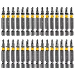 Бита PH2х50, сталь легированная S2, 30 шт., шестигранный профиль, пластиковая коробка, Е 6,3 Denzel 11682