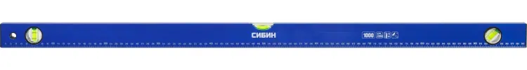Уровень СИБИН коробчатый, 3 противоударных ампулы, измерительная линейка, 100см 34605-100 купить в Губкинске