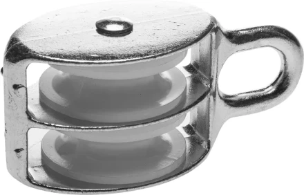 Блок ЗУБР двойной, оцинкованный, нейлоновый шкив, 8x30мм, 4 шт 4-304595-30 купить в Губкинске