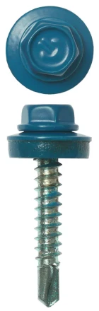 Саморезы ЗУБР окраш., RAL 5009 небесно-голуб., для крепл. кров. матер. к дерев. обреш., 4.8х29мм, 2500шт 4-300310-48-029-5009 купить в Губкинске