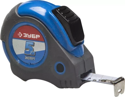 Рулетка ЗУБР &quot;ЭКСПЕРТ&quot;, двухкомпонентный корпус, автостоп, 5м/19мм 34057-05-19_z02 купить в Губкинске
