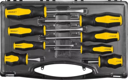 Набор STAYER &quot;MASTER&quot; HERCULES: Отвертки, Cr-V, эргономичная двухкомпонентная рукоятка, 8шт 25055-H8_z02 купить в Губкинске