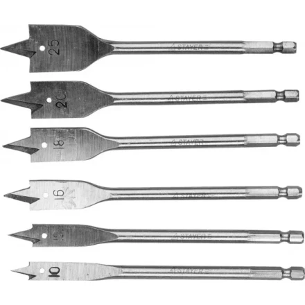 Набор перовых сверл по дереву, 6шт( d=10-25), STAYER 2950-H6 2950-H6 купить в Губкинске