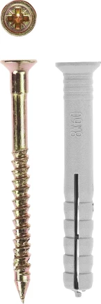 Дюбель-гвоздь ЗУБР &quot;МАСТЕР&quot; полипропиленовый, потайный бортик, 8 x 120 мм, 2 шт 4-301346-08-120 купить в Губкинске