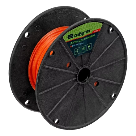 Леска для триммера звезда, на DIN катушке, 2.0 мм х 190 м, Россия Сибртех 961305 купить в Губкинске