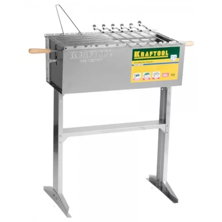 Мангал KRAFTOOL &quot;EXPERT&quot; стационарный, 6 шампуров, 1 решетка, поддон для угля, 300x600x800мм 68320 купить в Губкинске