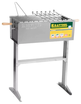 Мангал KRAFTOOL &quot;EXPERT&quot; стационарный, 6 шампуров, 1 решетка, поддон для угля, 300x600x800мм 68320 купить в Губкинске