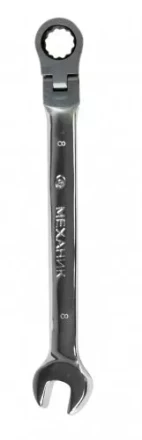 Ключ гаечный комбинированный 8х8 с шарниром и трещоткой Энкор 26403 купить в Губкинске