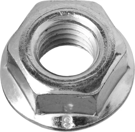 Гайка DIN 6923 с фланцем, M6, 14 шт, кл. пр. 8, оцинкованная, ЗУБР 303636-06 купить в Губкинске