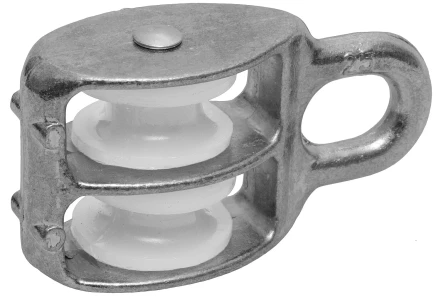 Блок ЗУБР двойной, оцинкованный, нейлоновый шкив, 9x40мм, 1 шт 4-304596-40 купить в Губкинске