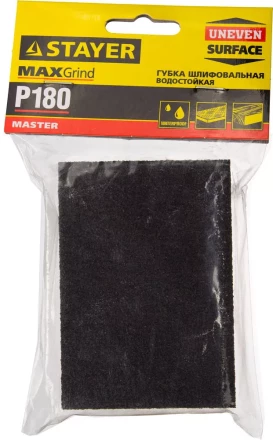 Губка шлифовальная STAYER &quot;MASTER&quot; четырехсторонняя, зерно - оксид алюминия, Р180, 100 x 68 x 26 мм. 3560-3 купить в Губкинске
