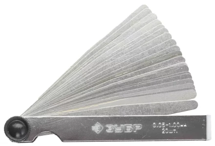 Набор ЗУБР &quot;МАСТЕР&quot; Щупы автомобильные, 0,05 - 1,00мм, 20шт 4325-H20_z01 купить в Губкинске