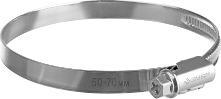 ЗУБР Х-9Н, 50 - 70 мм, накатная лента 9 мм, цинк, 50 шт, червячный хомут (37807-70) купить в Губкинске
