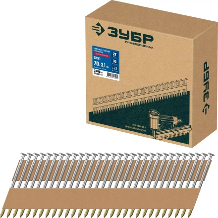 ЗУБР SN21 70 х 3.1 мм, реечные гвозди рифленые оцинкованные, 2400 шт (305396-70) купить в Губкинске