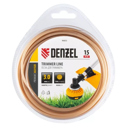 Леска для триммера армированная алюминием круглая, 3,0мм х 15м, блистер ALUFLEX Denzel 96832 купить в Губкинске