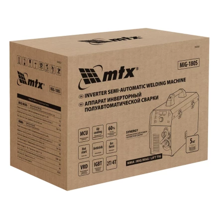Аппарат инвертор. полуавтомат. cварки MTX MIG-180S 94302, 180A, ПВ 60%, катушка 5 кг купить в Губкинске