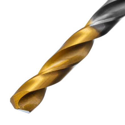 Сверло спиральное по металлу Denzel 5 х 132 мм, Р6М5, Golden Tip, удлиненное, 718254 купить в Губкинске