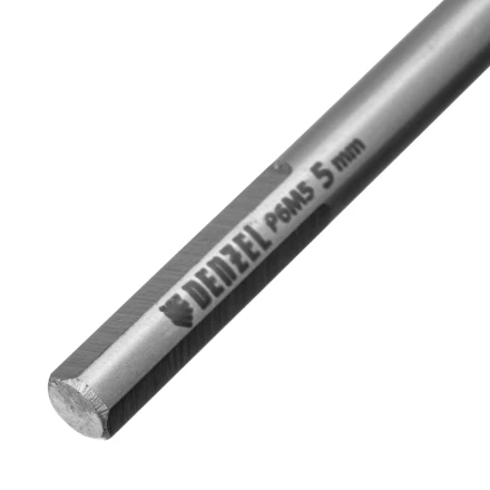 Сверло спиральное по металлу Denzel 5 х 132 мм, Р6М5, Golden Tip, удлиненное, 718254 купить в Губкинске