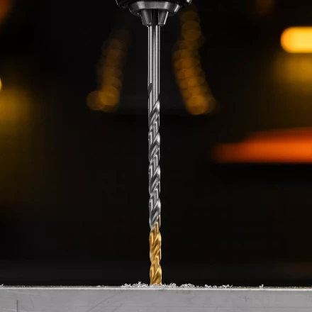 Сверло спиральное по металлу Denzel 5 х 132 мм, Р6М5, Golden Tip, удлиненное, 718254 купить в Губкинске