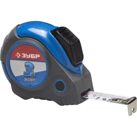 Рулетка ЗУБР &quot;ЭКСПЕРТ&quot;, двухкомпонентный корпус, автостоп, 3м/16мм 34057-03-16_z02 купить в Губкинске