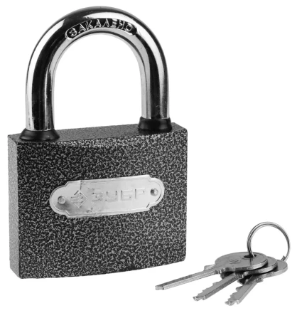 Замок ЗУБР "МАСТЕР" навесной, металлический корпус, закаленная дужка, 75мм 3712-75 купить в Губкинске