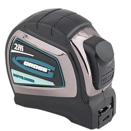 Рулетка &quot;Doppelhaken&quot; 2 м x 16 мм односторонний зацеп нейлон двуст. шкала автоматич  GROSS 31121 купить в Губкинске