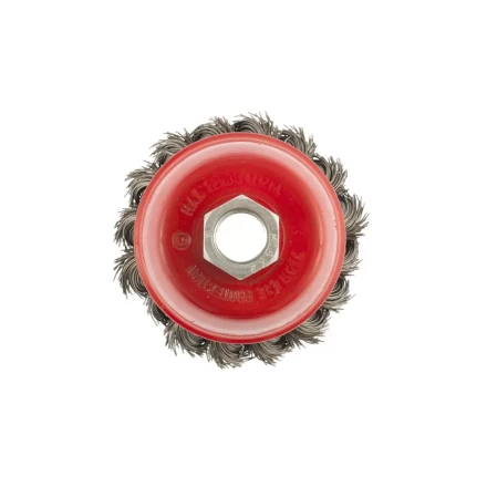 Щетка для УШМ 75 мм М14 &quot;чашка&quot; крученая проволока 0,8 мм MTX 74622 купить в Губкинске