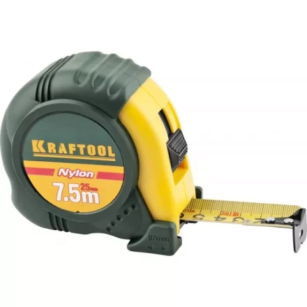 Рулетка KRAFTOOL &quot;EXPERT&quot; с нейлоновым покрытием, обрезин корпус, 7,5/25мм 34122-08_z01 купить в Губкинске