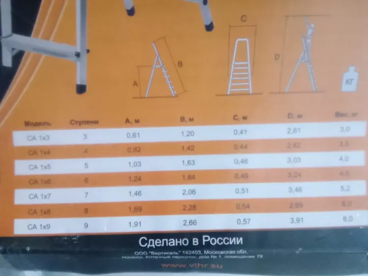 Стремянка алюминиевая СА 1х4 Вихрь купить в Губкинске