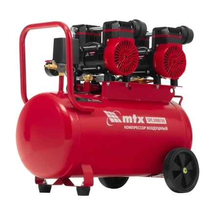 Компрессор безмасляный малошумный SPC 3000/50, 3000 Вт, ресивер 50 л, 520 л/мин// MTX 58140 купить в Губкинске