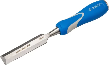 Стамеска ЗУБР &quot;ЭКСПЕРТ&quot; с ударопрочной двухкомпонетной ручкой и стальным затыльником для ударных работ, 26мм 18097-26 купить в Губкинске