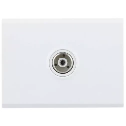 Розетка СВЕТОЗАР "ЭФФЕКТ" телевизионная, без вставки и рамки, цвет белый SV-54415-W