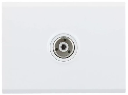 Розетка СВЕТОЗАР &quot;ЭФФЕКТ&quot; телевизионная, без вставки и рамки, цвет белый SV-54415-W купить в Губкинске