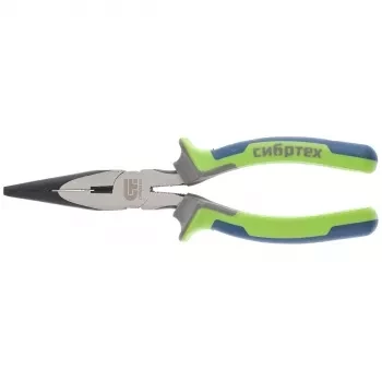 Длинногубцы прямые,180 мм фосфатирование трехкомпонентные рукоятки СИБРТЕХ 17156 купить в Губкинске