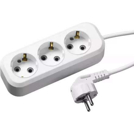 Удлинитель СИБИН электрический, ПВС сечение 0,75кв мм, 3 гнезда, макс мощн 2200Вт, 5м, заземление 55034-5 купить в Губкинске