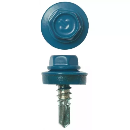 Саморезы ЗУБР окраш., RAL 5009 небесно-голуб., для крепл. кров. матер. к металл. констр., 5.5x19мм, 2500шт 4-300310-55-019-5009 купить в Губкинске