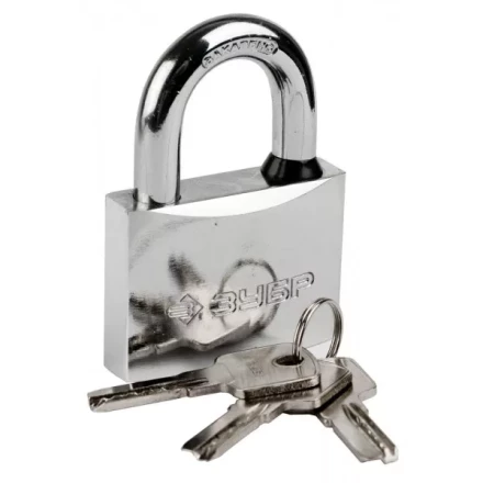 Замок ЗУБР &quot;ЭКСПЕРТ&quot; навесной, стальной корпус, классическая форма, закаленная дужка, 60мм 37227-60 купить в Губкинске