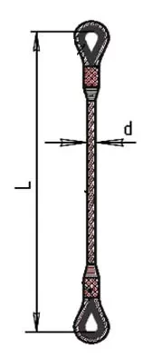 Строп ветвь канатная ВК-1 т L=3 м заплет купить в Губкинске